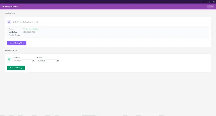 Automatic cloud backup with date-range restore